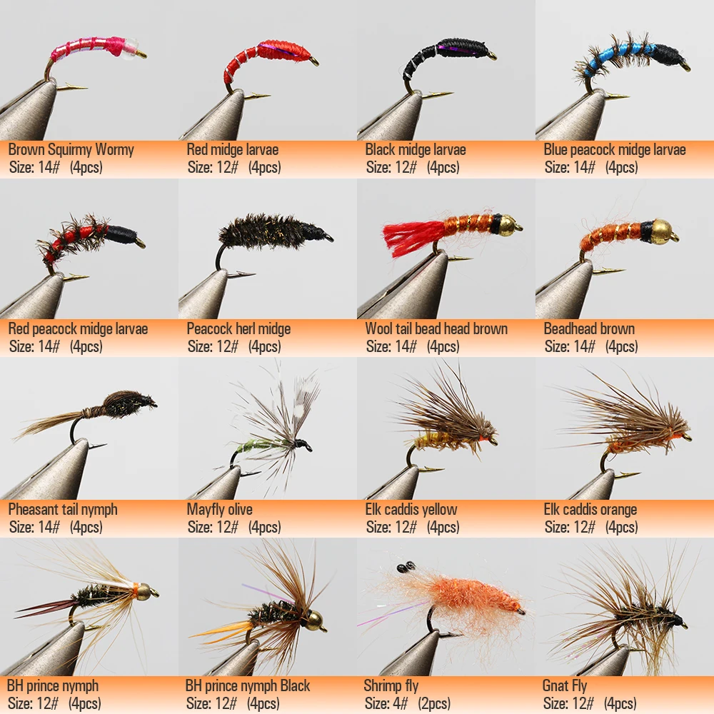 ICERIO-señuelos de pesca con mosca, 126 unidades, Wooly Bugger Streamer, ninfas, larvas de gusano Squirmy con caja para trucha - imagen 2