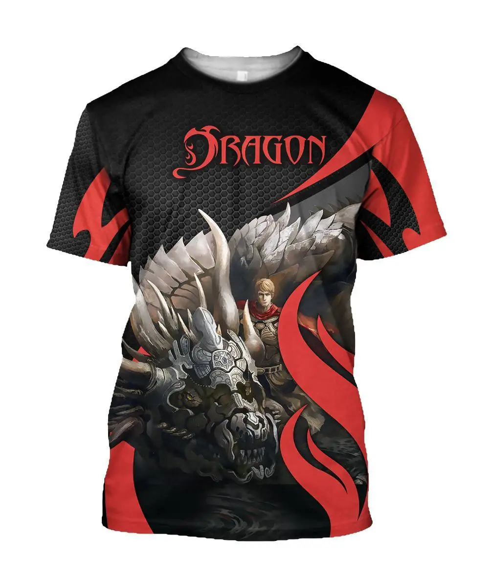 TX0161 Camiseta manga corta 3D Armadura Caballero Dragón Unisex - imagen 4
