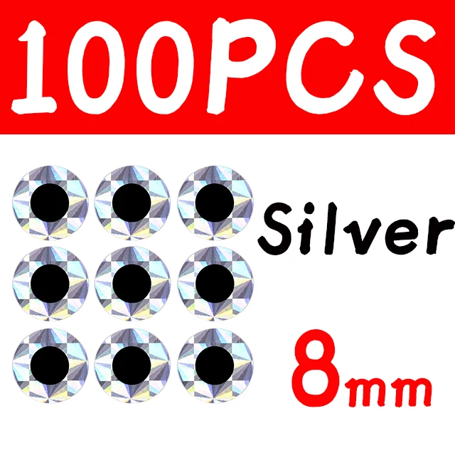 100pcs 8mm Silver