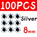 100pcs 8mm Silver