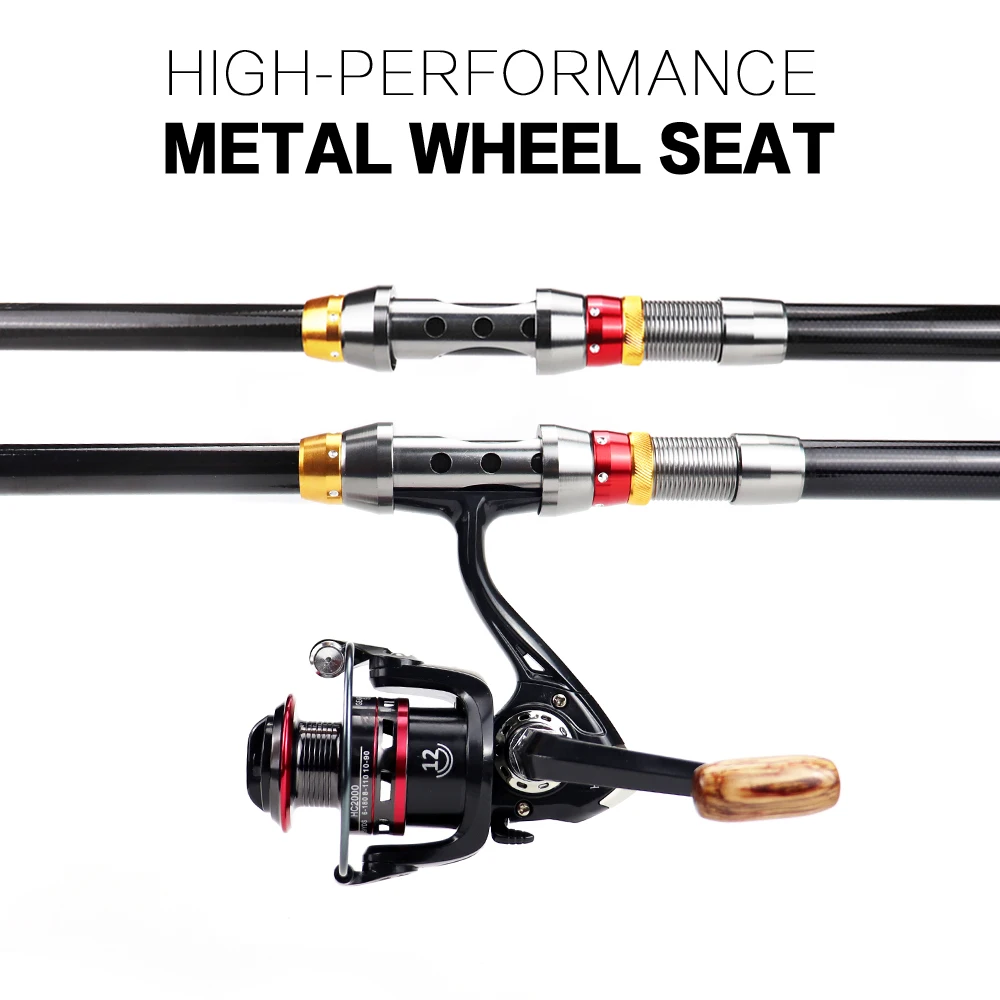 Caña de pescar giratoria de 2021 m, 1,8 m, 2,1 m, 2,4 m, 2,7 m, 3,0 m, 3,6 m, juego combinado de carrete telescópico de carbono - imagen 4