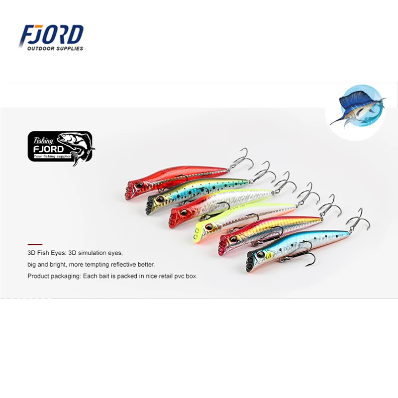 FJORD-señuelo flotante Jerkbait de 100mm y 11g para pesca de agua dulce, accesorios de pesca de Lucio - imagen 4