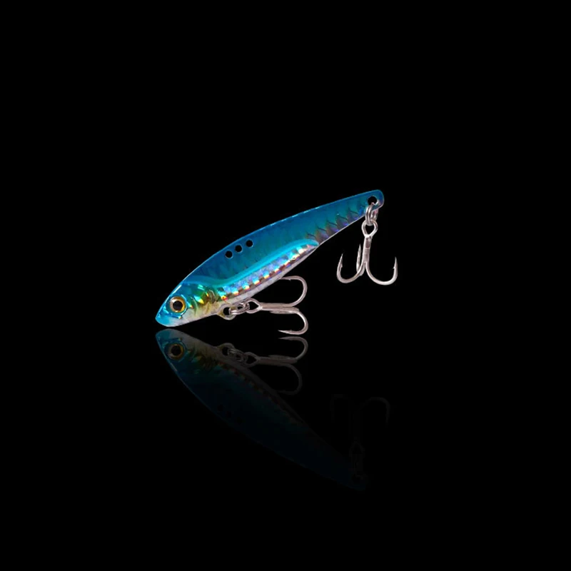 Señuelo de hoja Vib de Metal con ojos 3D, 6 colores, 5/7, 5/13/16/20G, cebos de vibración que se hunden, vibración Artificial para pesca de lubina, perca - imagen 4