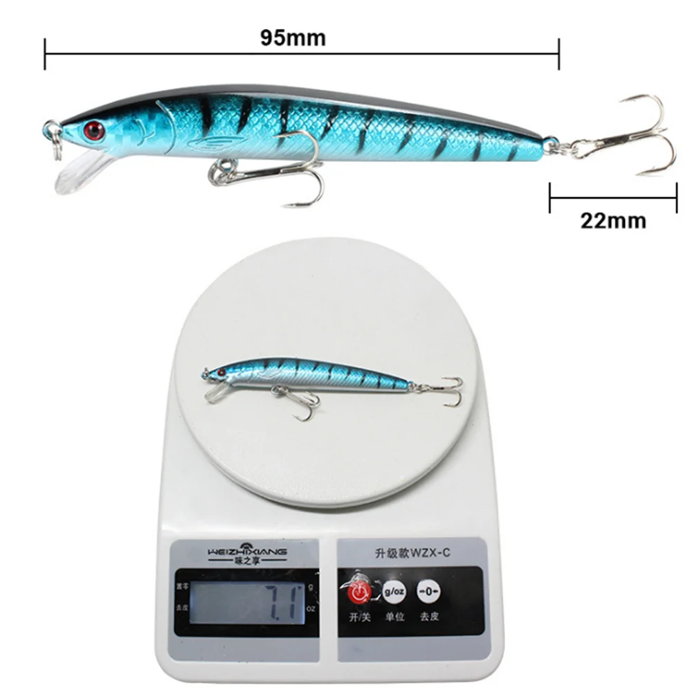 Señuelo de Pesca duro Minnow, 9,5 cm, 7,1g, Wobblers Crankbait, cebo Artificial flotante con gancho, aparejos para Pesca de Lucio Swimbait, 1 ud. - imagen 2