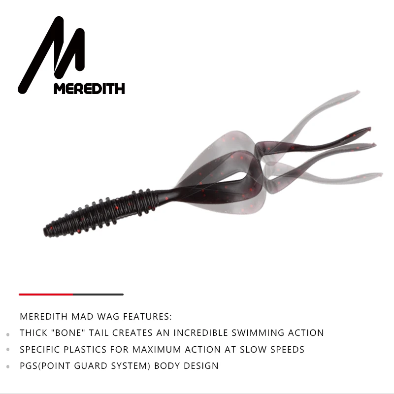 Señuelos blandos de pesca Meredith Mad Wag, 50mm, 75mm, cebos blandos artificiales, depredador, pesca de silicona, Wobblers blandos, Señuelos de Pesca - imagen 3
