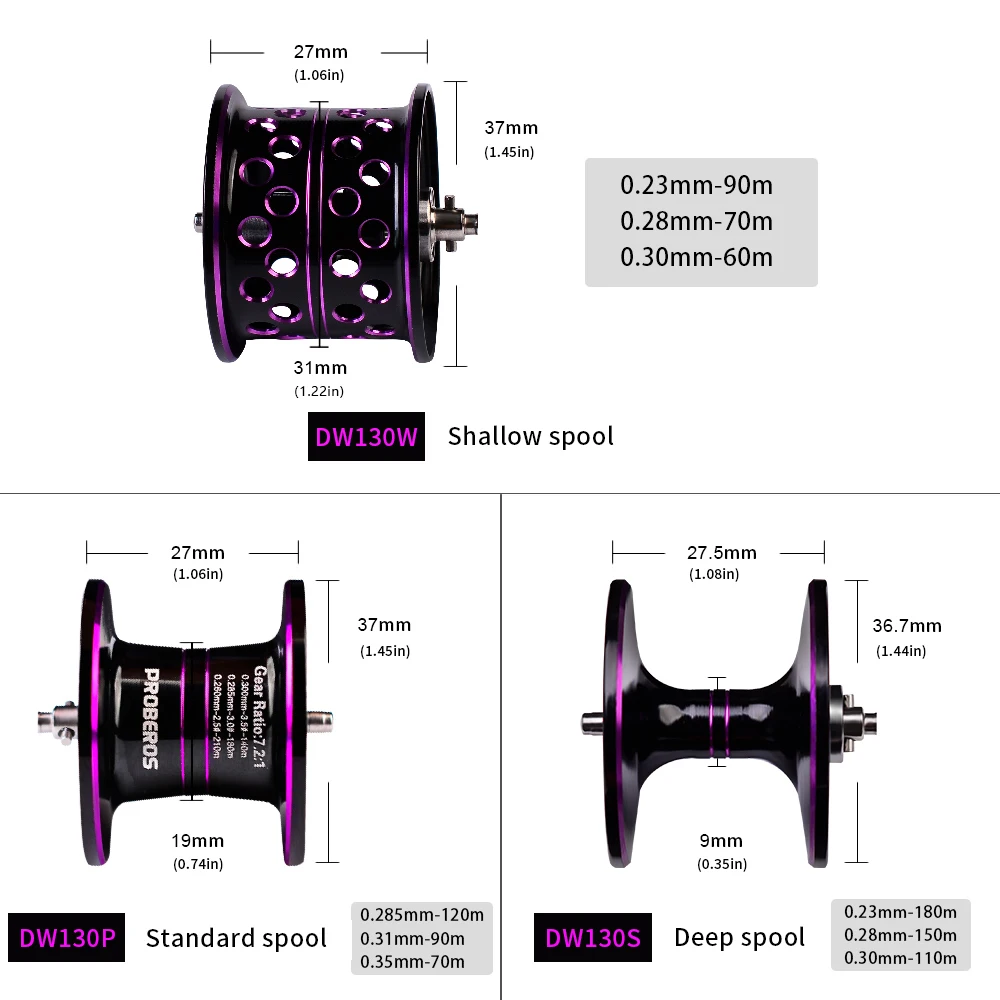 PROBEROS-carrete de pesca colorido 7,2: 1, carcasa de carbono, ligero 9 + 1BB, magnético, arrastre máximo de 22lb, BaitCasting - imagen 3