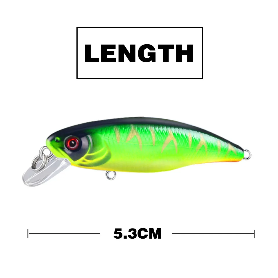Señuelos de Pesca de pececillos de 1 piezas, Wobblers, 53mm/4,5g, cebo duro de piscardo, perca japonesa, salmón, trucha, lubina