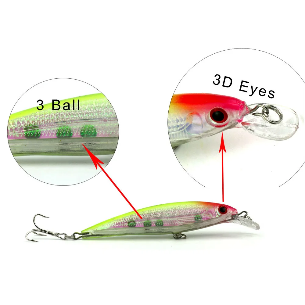 10 unids/set señuelo de pesca 13,4g 11cm Minnow simulación piel de pescado duro Swimbiat Bass bola de acero batido cebo de pesca aparejos Wobbler - imagen 4