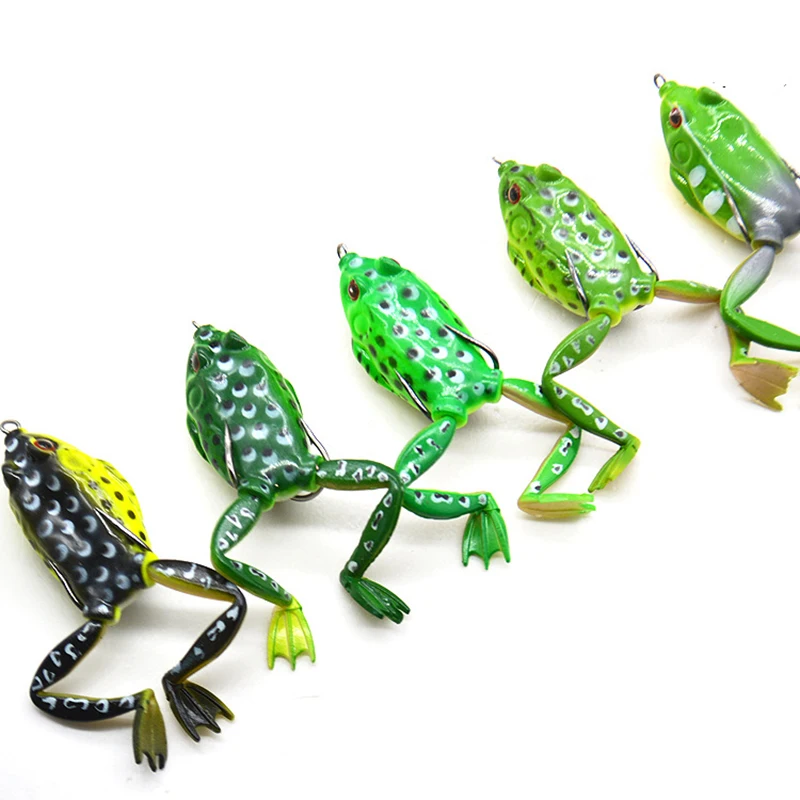 Señuelo de pesca de rana blanda de alta calidad, cebo de silicona de 9,5 cm y 15g, con doble anzuelo, cebo de pesca realista, 1 piezas - imagen 2