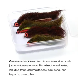 Oliver Zonker Streamer Senuelo Red Brown para lubina y trucha