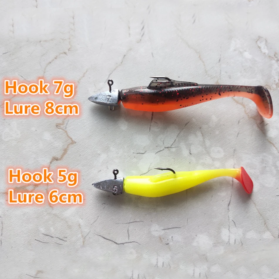 8 unids/lote 5g 7g anzuelos de cabeza triangular anzuelos de cabeza fija anzuelo de señuelo de pesca de gusano anzuelo suave cabeza de plantilla cebo Artificial aparejos de pesca - imagen 4