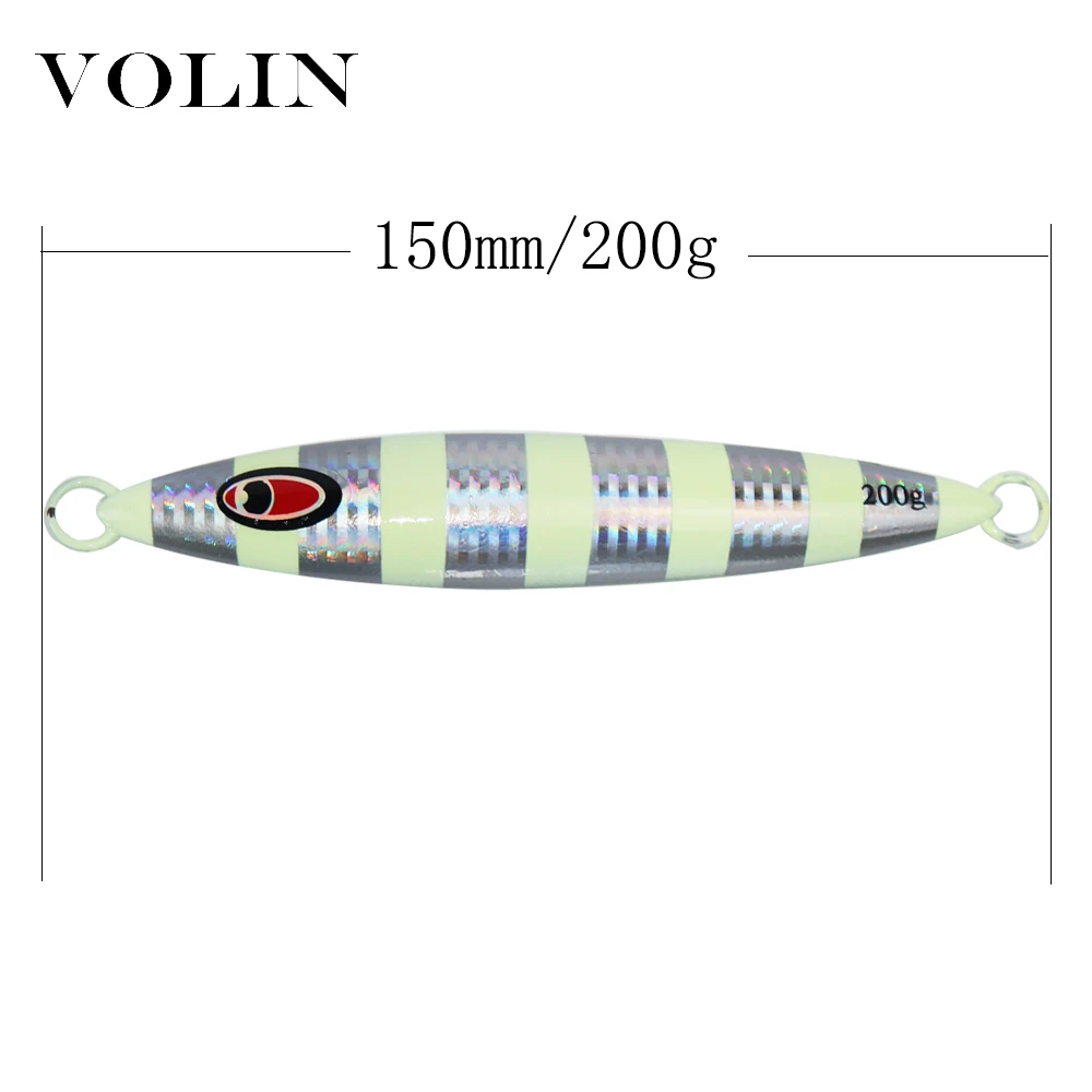 VOLIN-señuelo de pesca con plantillas de Metal grandes, 150g, 200g, 300g, 350g, 450g, barco de jigging lento, cebo duro brillante, aparejos de pesca de mar - imagen 3