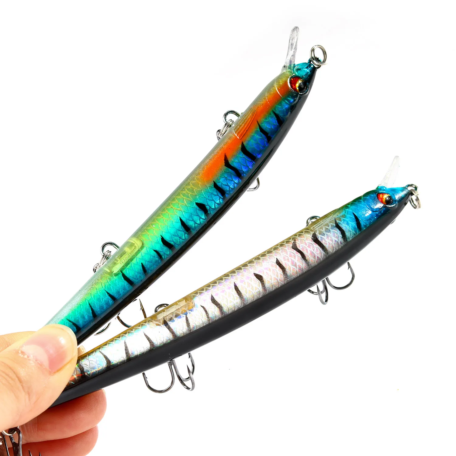 PROXPE-señuelo de Pesca grande y largo, cebo de mar Crankbait, ojos 3D, anzuelos fuertes, Wobblers, aparejos de carpa de alta calidad, 14cm, 15g - imagen 4