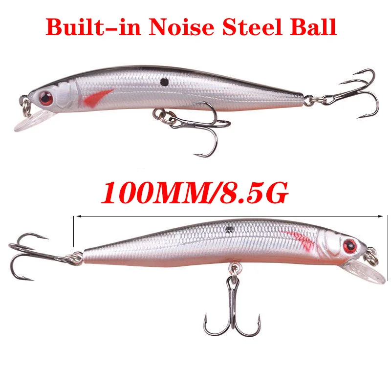 Señuelo de pesca de pececillos de agua superior, cebo duro flotante de 10cm y 8g con ojos 3D, anzuelos triples, Crankbaits de carpa, 1 ud. - imagen 2