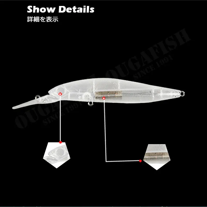 Accesorios de pesca señuelo Mino 9,5-12,5g 110-125mm Flaoting Blank sin pintar señuelos Isca Artificial Peche Blackfish Leurre Tackle - imagen 2