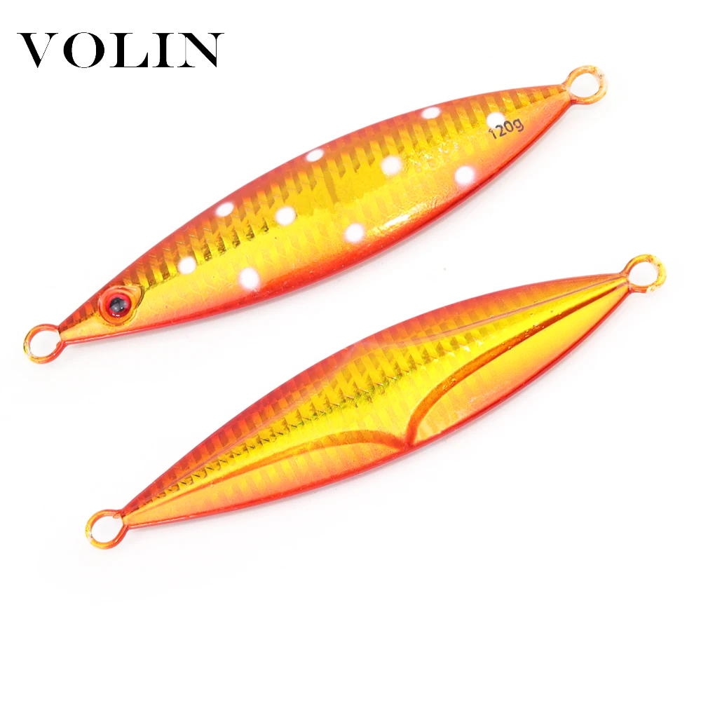 VOLIN-señuelo de pesca de Metal, cebo de pesca de Jigging lento, aparejos de pesca artificiales, 60g, 80g, 100g, 120g, 1 pieza, nuevo - imagen 5