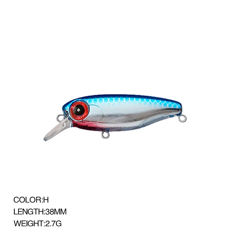 Señuelo de pesca Wobbler, Minnow, 38mm, 2,7g, cebo, ojos 3D, cebo duro de plástico Artificial para lubina, 1 ud. - imagen 5