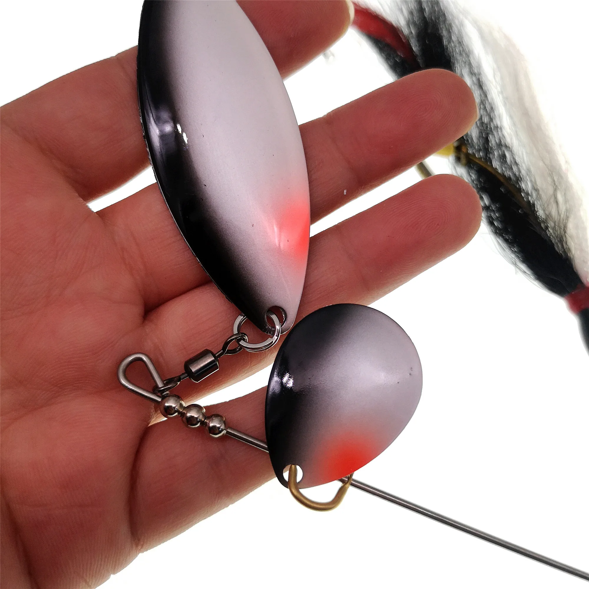 Señuelos de pesca Spinnerbait 39g cebos giratorios de doble hoja de sauce para lubina Pike Tiger Muskie señuelo de plantilla de Metal - imagen 5