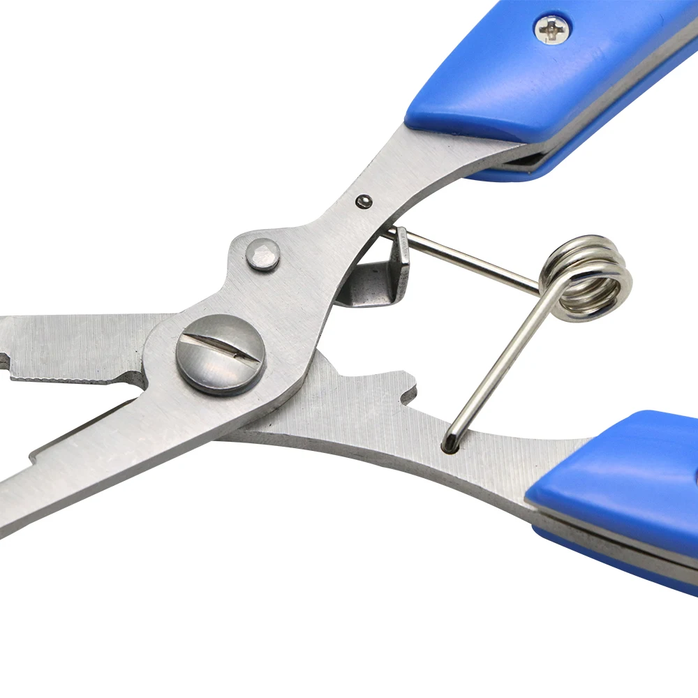 ANGRYFISH-línea de pesca L3, herramienta multifunción, alicates, línea de corte, señuelo, cebo/Tijeras, alicates de pesca, Color azul/amarillo - imagen 4