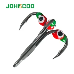 Anzuelo triple JohnCoo – Acero carbono para pesca en hielo