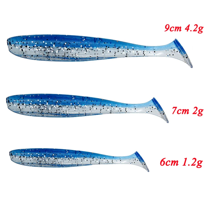 1 unids/lote Wobbler señuelo de pesca 6 cm/7 cm/9 cm Easy Shiner Jig Swimbait Artificial doble Color silicona suave cebo carpa lubina señuelo - imagen 5