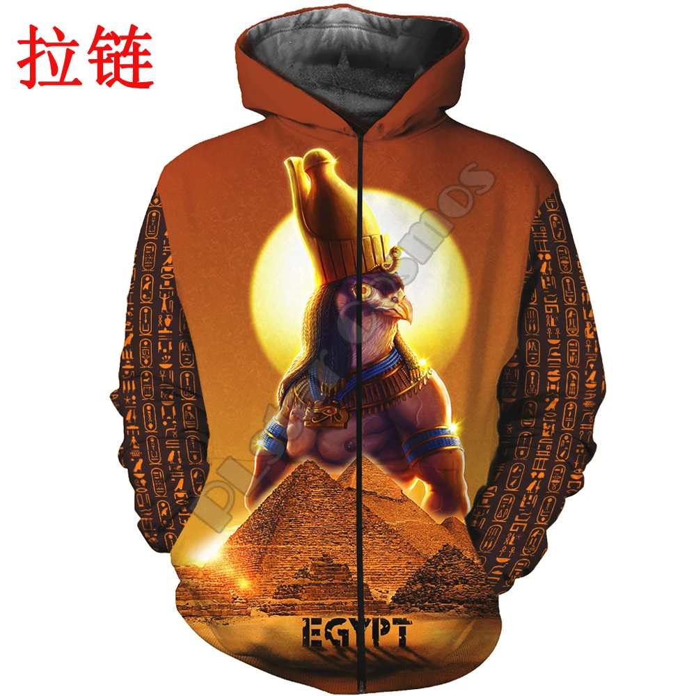 Sudadera con capucha con estampado 3D de Dios Horus egipcio para hombre, Sudadera con capucha de moda Harajuku, chaqueta de calle, sudaderas con capucha Unisex de otoño KJ666 - imagen 3