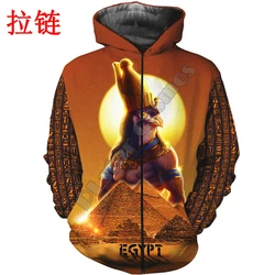 Sudadera con capucha Horus 3D KJ666 – Harajuku unisex