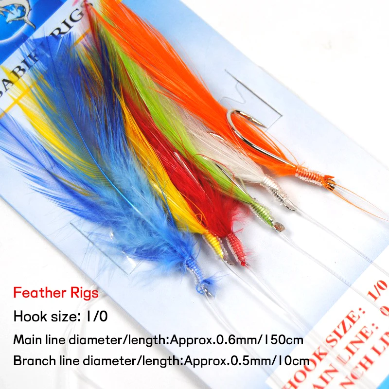 [10 bolsas] pluma de Sabiki de agua salada/tubo de oropel/plataforma de cebo Flash tamaño 1/0 aparejos de captura de peces de cebo surtidos al por mayor/al por menor - imagen 2