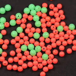 Lunou Cuentas redondas de vinilo rojo y verde para pesca