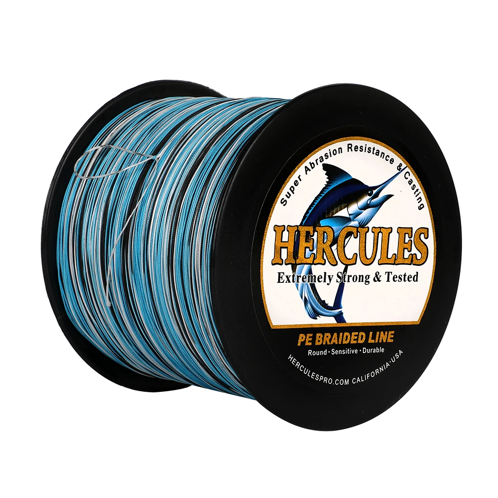 Hercules-Hilo de pescar trenzado, multifilamento de PE 100%, línea flotante de Río, 12 hebras, 300m, 15 colores, 10-300LB, suministros de pesca