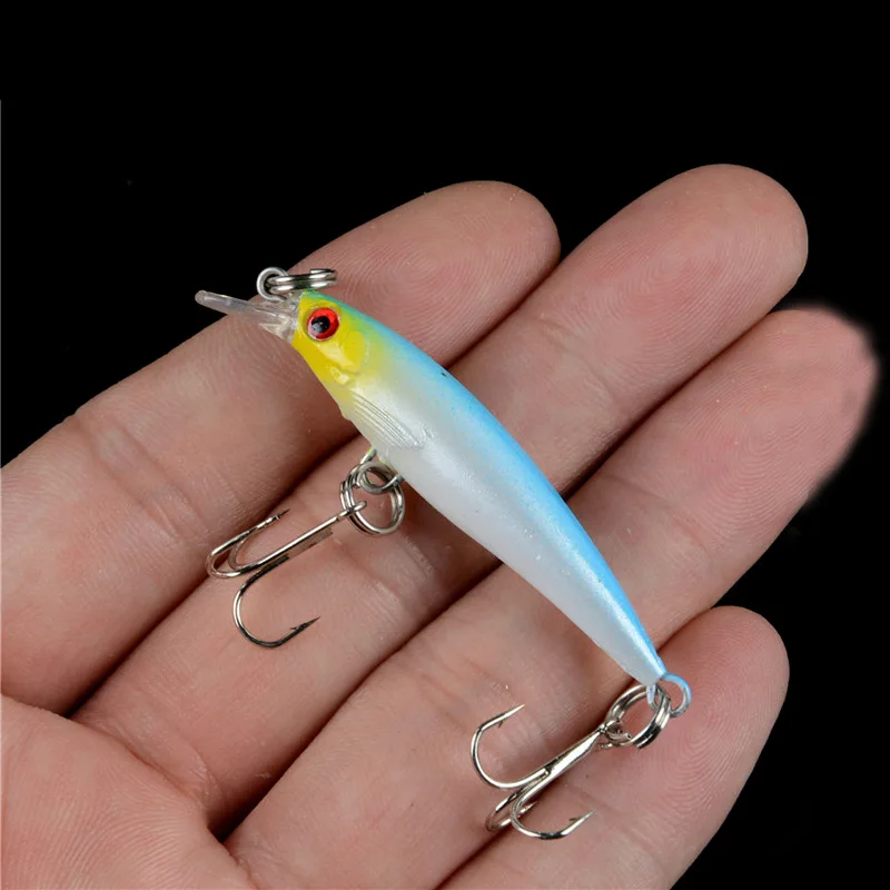 Señuelo de pesca pequeño de 3g y 5cm, cebos duros realistas para pececillos, ojos 3D, Crankbait, Wobblers, aparejos de pesca de carpa, 8 colores, 1 unidad - imagen 5