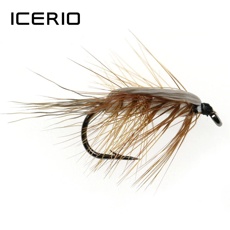 6 piezas # 6 gusanos lanosos marrón Caddis ninfa mosca ciervo pelo escarabajo trucha pesca con mosca cebo blanco verde negro