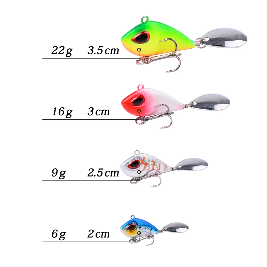 Mini señuelo de pesca de Metal VIB, 1 pieza, 20mm-35mm, 6g-22g, aparejos de pesca en hielo de invierno, Pin Crankbait, cebo giratorio que se hunde - imagen 3