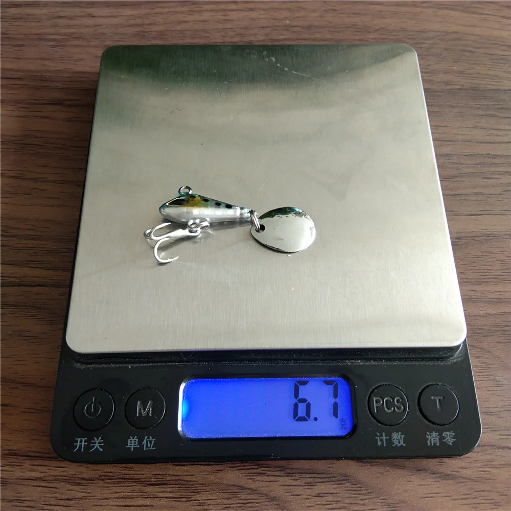 Swolfy-SEÑUELOS giratorios de Metal para pesca, 5 piezas, 2,5 cm, 6,7g, VIB, con vibración, cuchara giratoria, aparejos duros para pesca de trucha - imagen 2