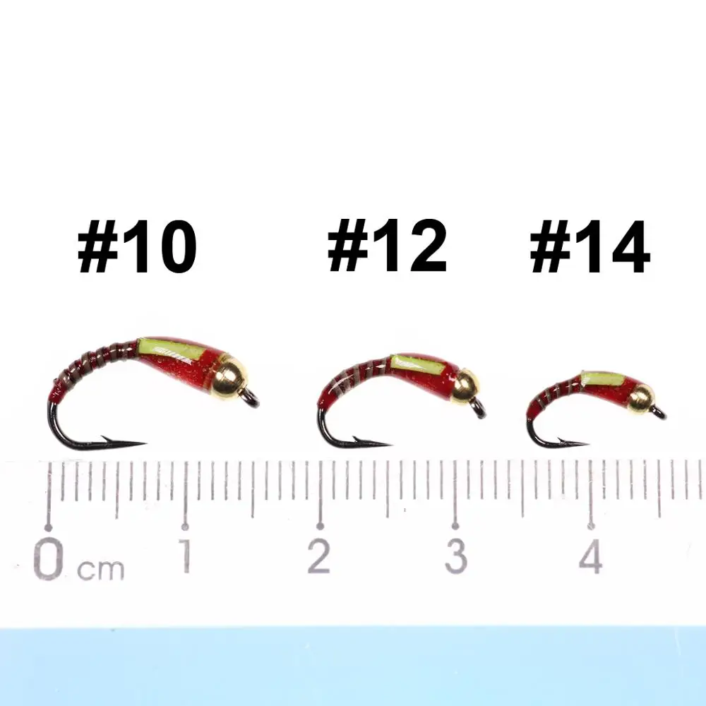 Wifreo-señuelo de pesca con mosca en hielo, señuelo de latón con abalorios, zumbador de pavo real Herl, ninfa, Larvea para trucha, percha, pesca azul, 6 uds. - imagen 2