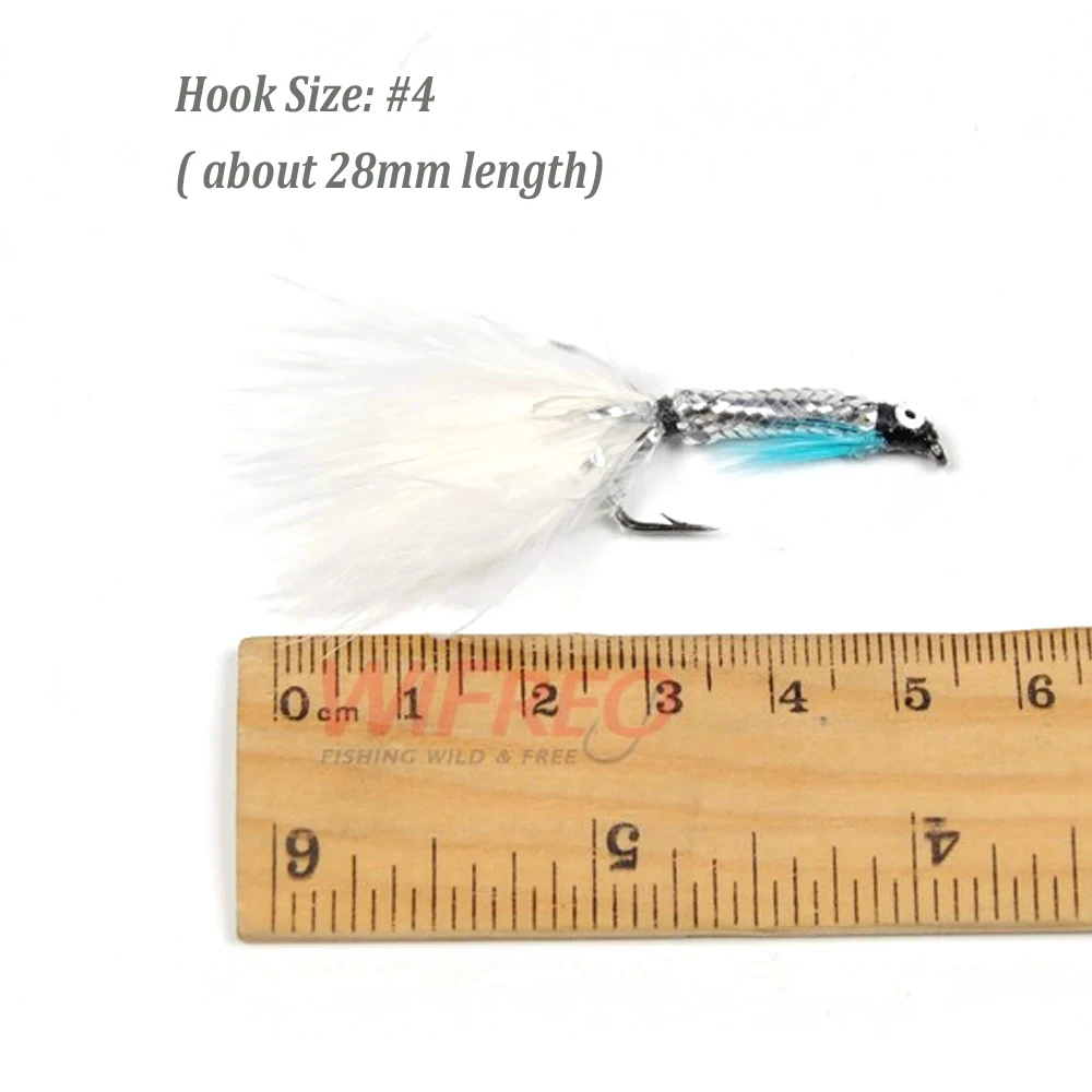 Wifreo-señuelo de pesca de piscardo blanco y plateado, tamaño #4, 6 unidades - imagen 3