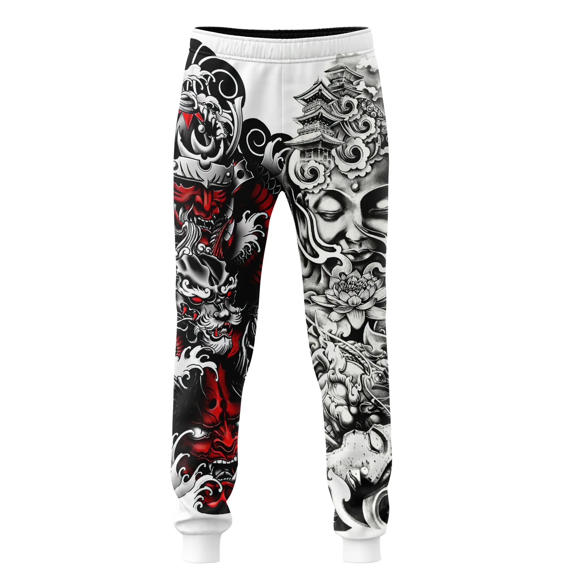 Joggers unisex Samurai Oni con estampado máscara 3D - imagen 3