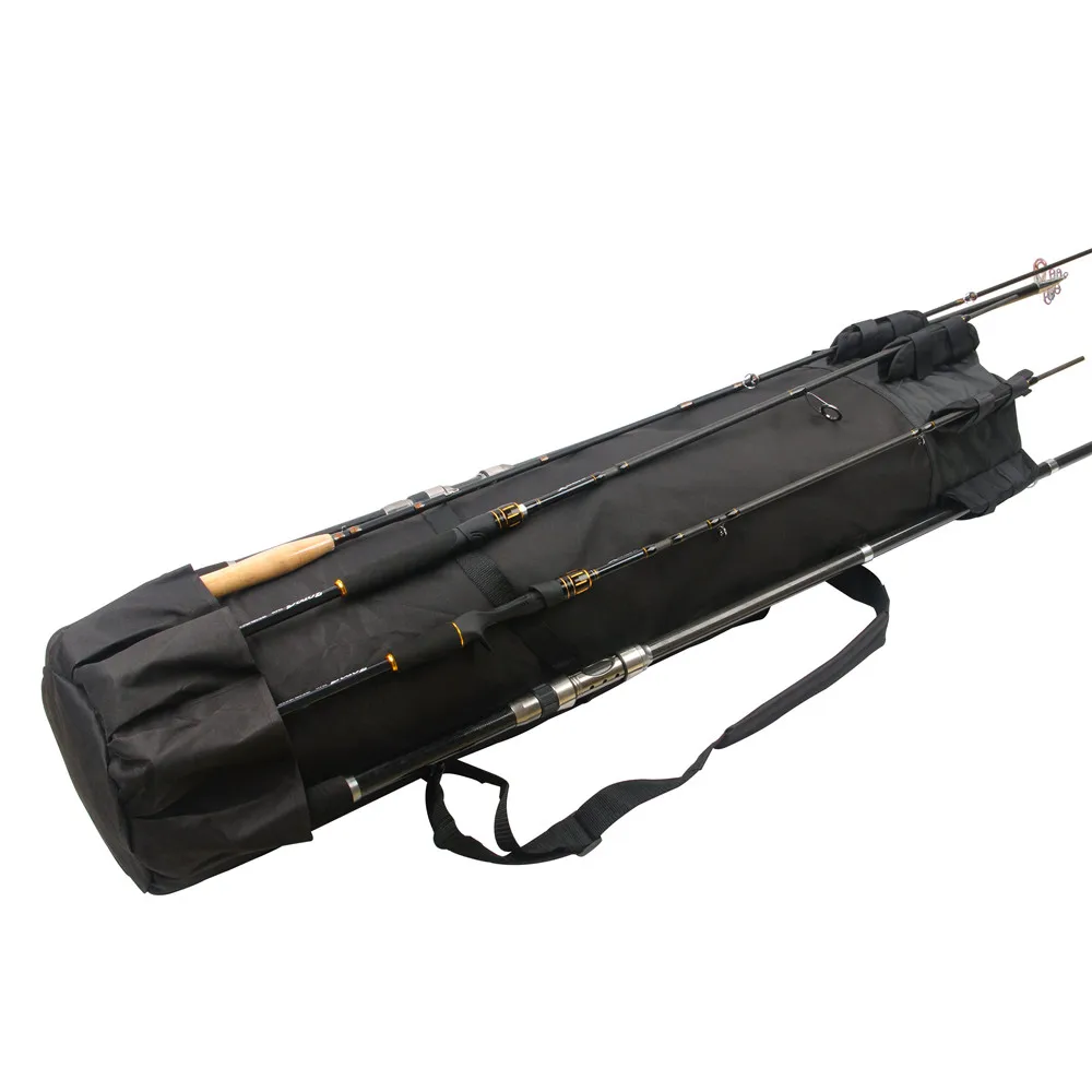 Bolsas de Pesca multifunción, bolsa de transporte para caña de pescar, estuche de herramientas de nailon, impermeable, para carrete de Pesca, aparejos, color negro - imagen 5