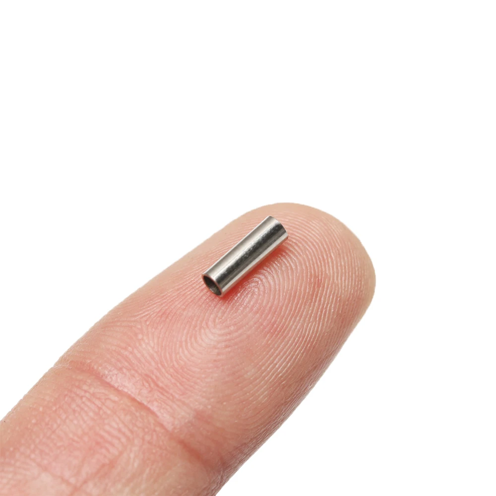 Tubo de línea de pesca de cobre redondo de aluminio, conector de tubo de cobre, accesorios de herramientas de peces de mar, 100-1,0mm, 2,8 Uds. - imagen 3