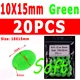 20pcs green 10X15mm