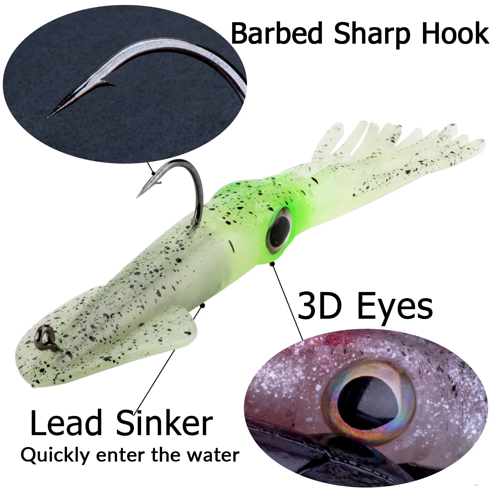 THKFISH 2 uds Señuelos de Pesca de calamar 36g cebo de pulpo suave de silicona luminoso UV plantilla de calamar señuelo pesca de agua salada Jigging Wobber cebo - imagen 4