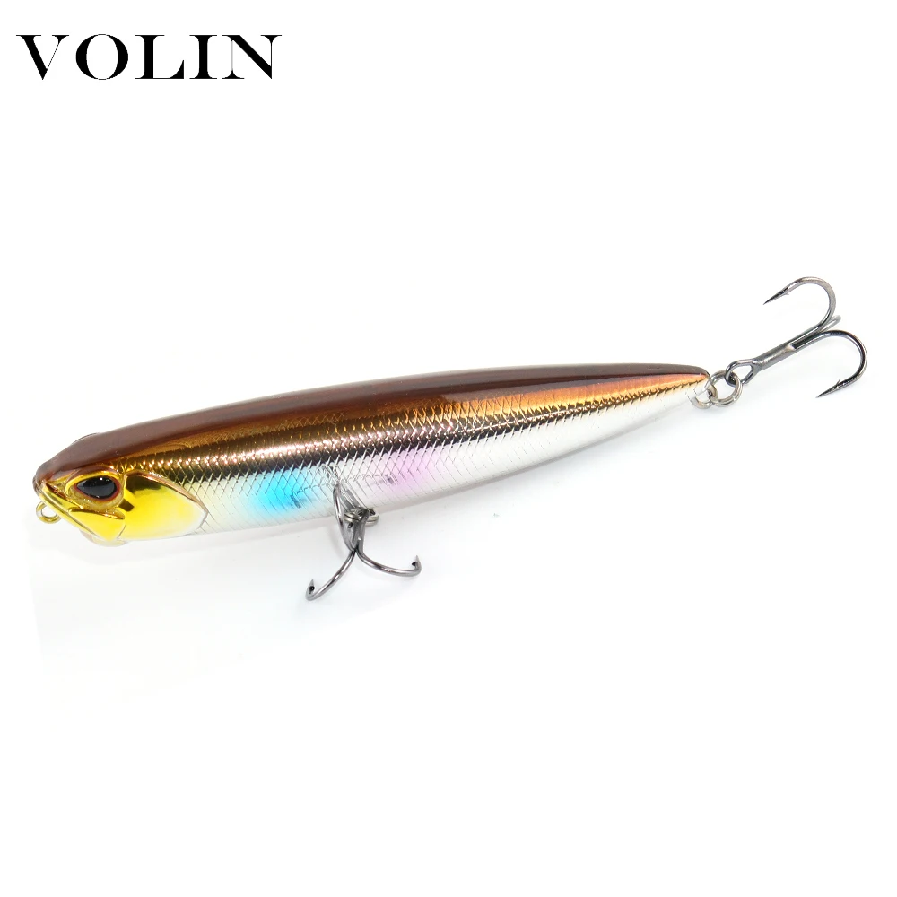 VOLIN-señuelo duro de Pesca, lápiz flotante Topwater, 100mm, 14g, cebo duro Artificial, aparejos de Pesca, novedad, 1 ud. - imagen 5