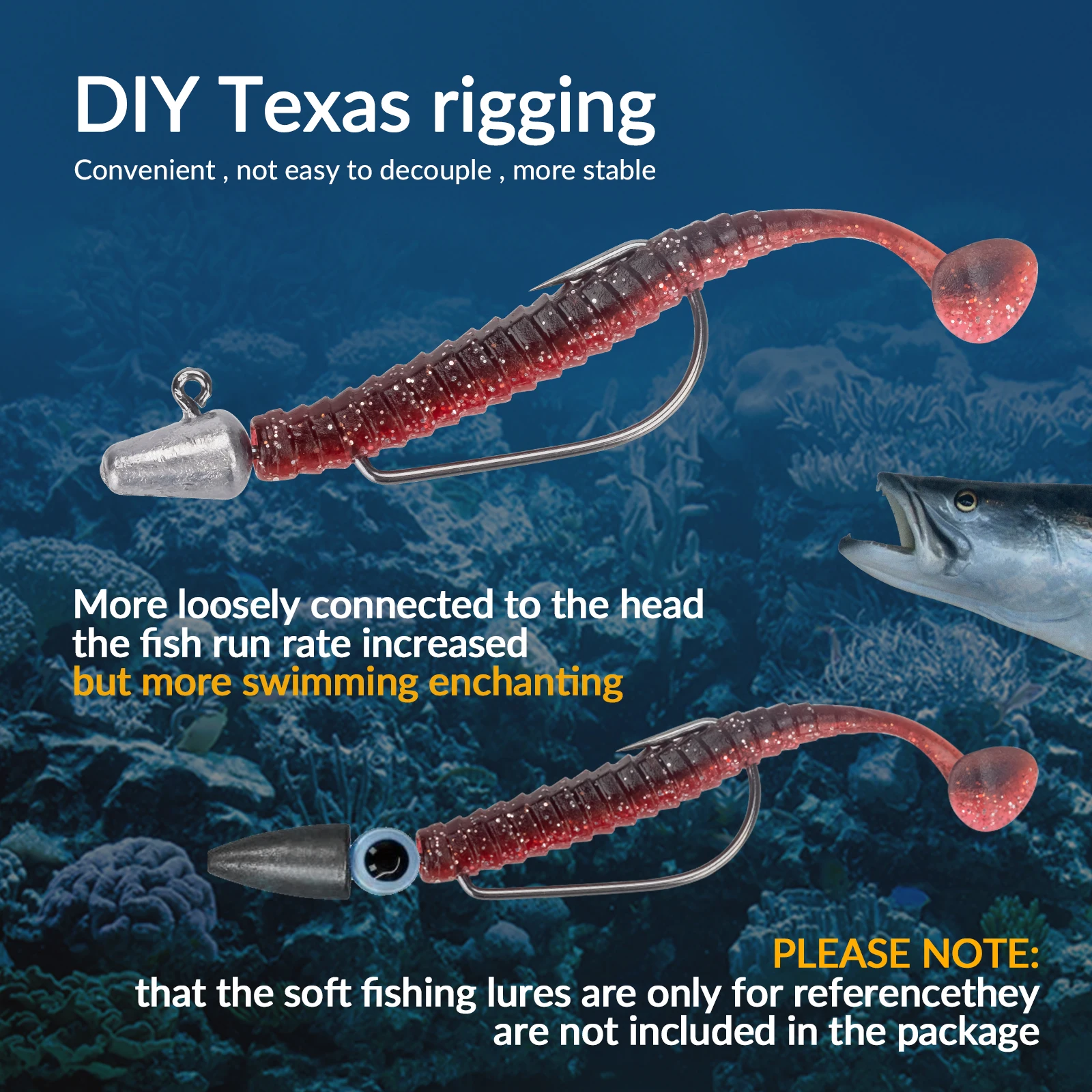 THKFISH 10 Uds anzuelos de pesca con cabeza de anzuelo 3,5g 5g 7g cabezas de bala gancho de vástago largo anzuelos de púas de acero alto en carbono para señuelo suave - imagen 3