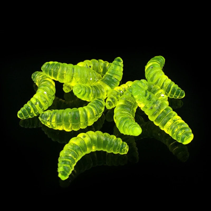 POETRYYI-Señuelos de Pesca suaves, cebos con olor a gusanos, camarones brillantes, aparejos blandos, cebos realistas con olor a pescado, 2cm, 0,3g, 10 unidades por lote - imagen 5