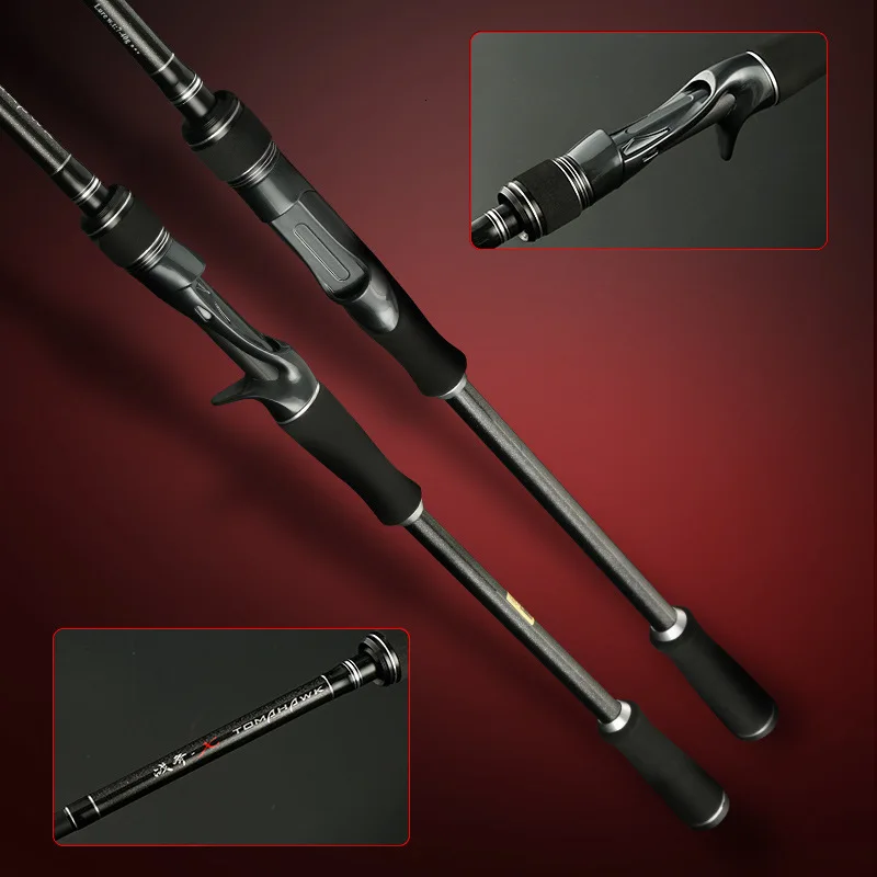 Caña de pescar fuerte de doble punta MH/H para accesorios, caña de fundición giratoria de alto carbono, carpa, Peche, carbono, Jigging, En Mer - imagen 3