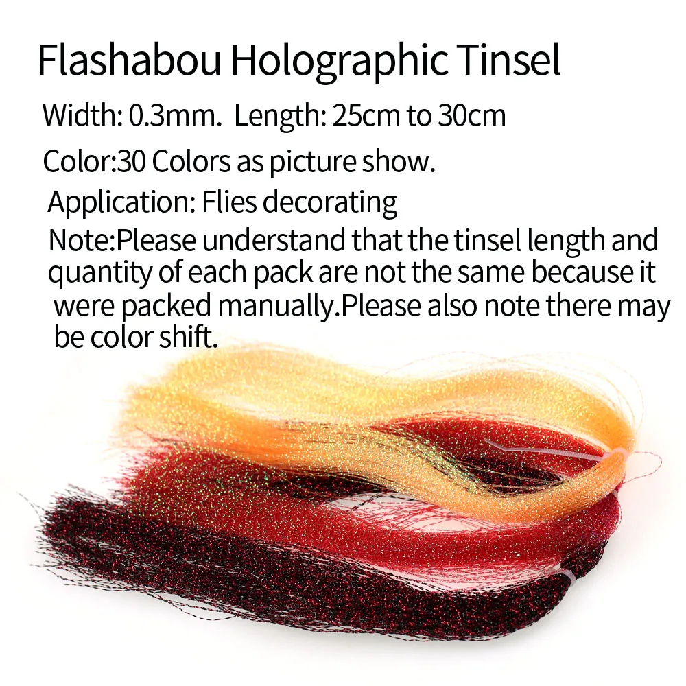 ICERIO, 2 paquetes, oropel holográfico Flashabou, atado de pesca con mosca, cadena Flash de cristal, anzuelo, señuelo, Material de pesca - imagen 2