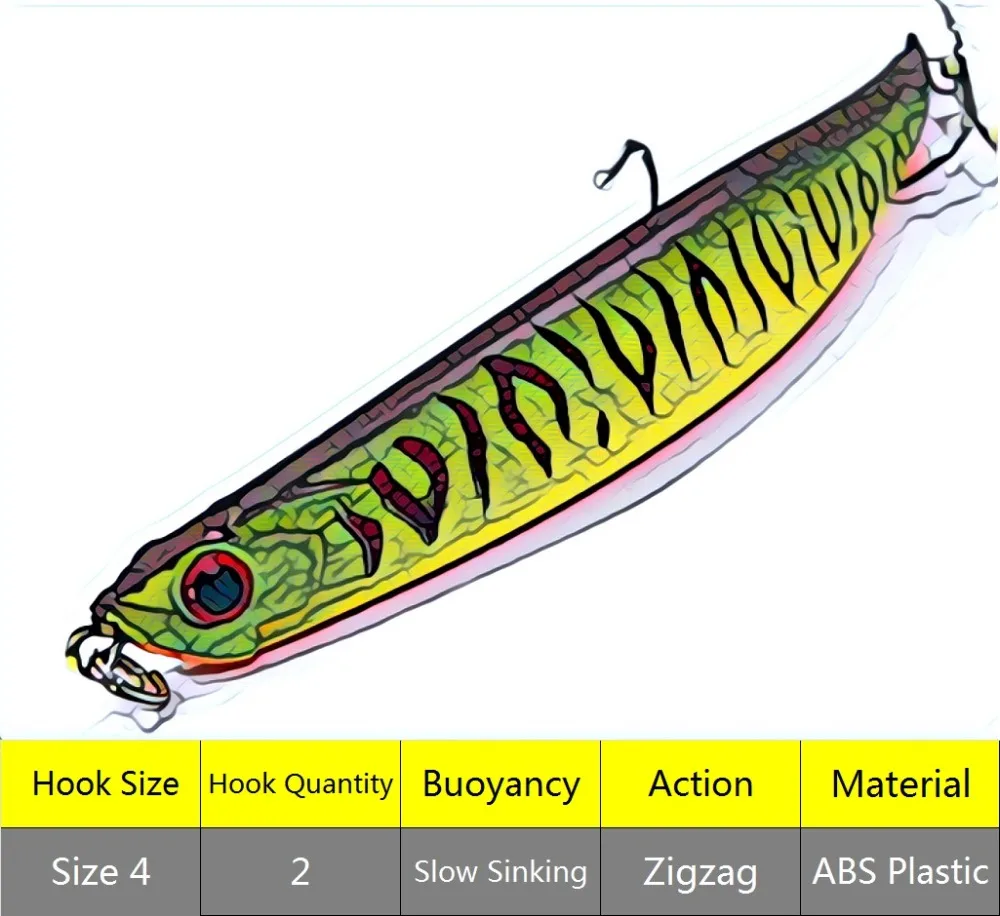 WLure-señuelo de pesca con forma de cuerpo curvo, cebo de hundimiento lento, 11,6g, 11,4 cm - imagen 5