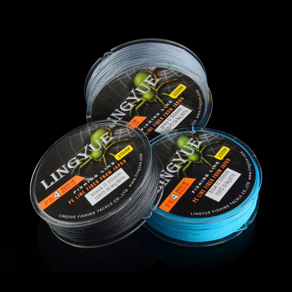 Sedal de pesca trenzado de 4 hebras, 100M, 8-80lB, multifilamento japonés, suave, súper fino, accesorios de aparejos de pesca, 1 Uds. - imagen 5