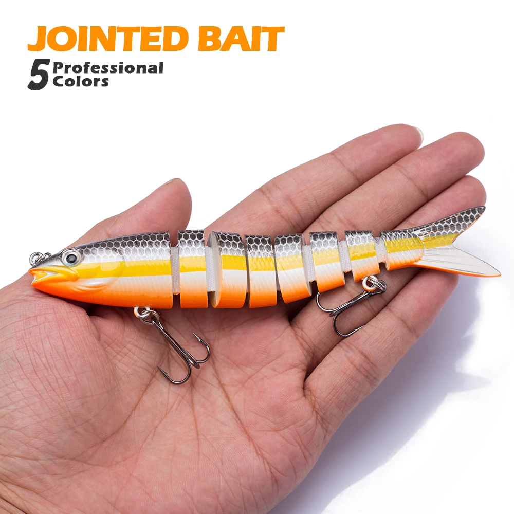 Hanlin-Juego de Señuelos de Pesca multiarticulados, 135mm/20g, Crankbait, 8 segmentos, Wobblers, cebo Artificial duro, Swimbait, aparejos de lubina - imagen 5