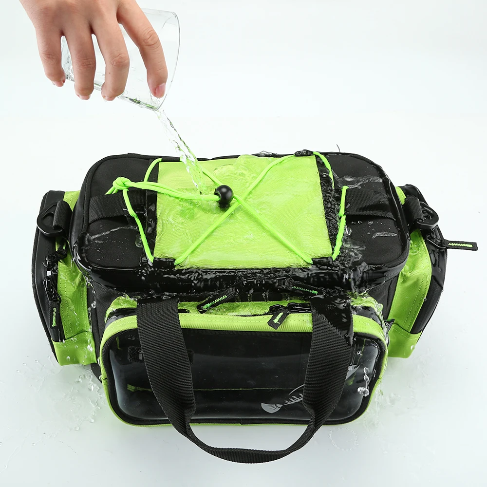 ILure-bolsas deportivas de Pesca grandes, mochila multifuncional impermeable para herramientas de aparejos de Pesca, 40cm x 20cm x 20cm - imagen 5